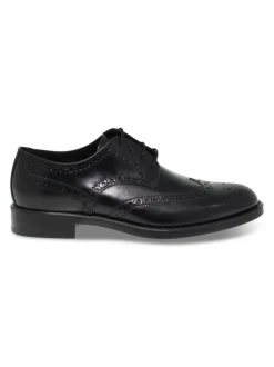 Antica Cuoieria Lace-Up Shoes Stile Inglese In Black Brushed^Men Lace-Up Shoes