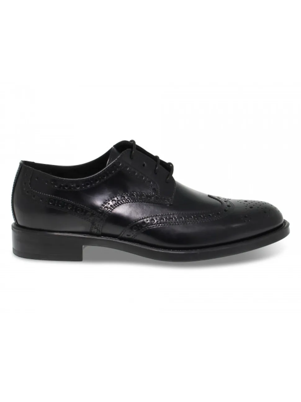 Antica Cuoieria Lace-Up Shoes Stile Inglese In Black Brushed^Men Lace-Up Shoes