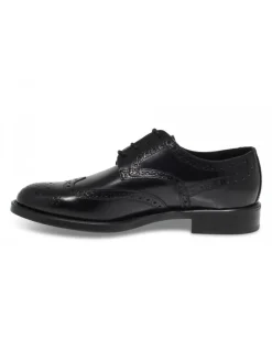 Antica Cuoieria Lace-Up Shoes Stile Inglese In Black Brushed^Men Lace-Up Shoes