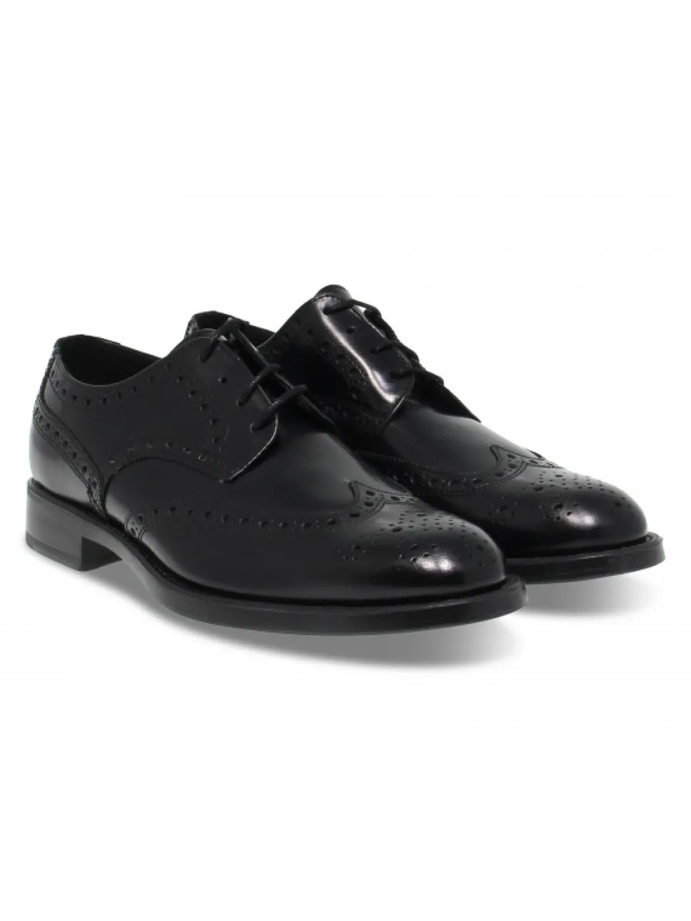 Antica Cuoieria Lace-Up Shoes Stile Inglese In Black Brushed^Men Lace-Up Shoes