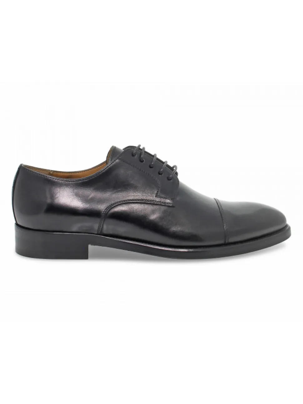 Brecos Lace-Up Shoes Stile Inglese 5 Buchi In Black Leather^Men Lace-Up Shoes
