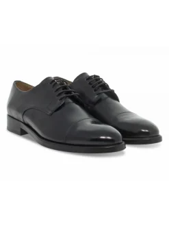 Brecos Lace-Up Shoes Stile Inglese 5 Buchi In Black Leather^Men Lace-Up Shoes