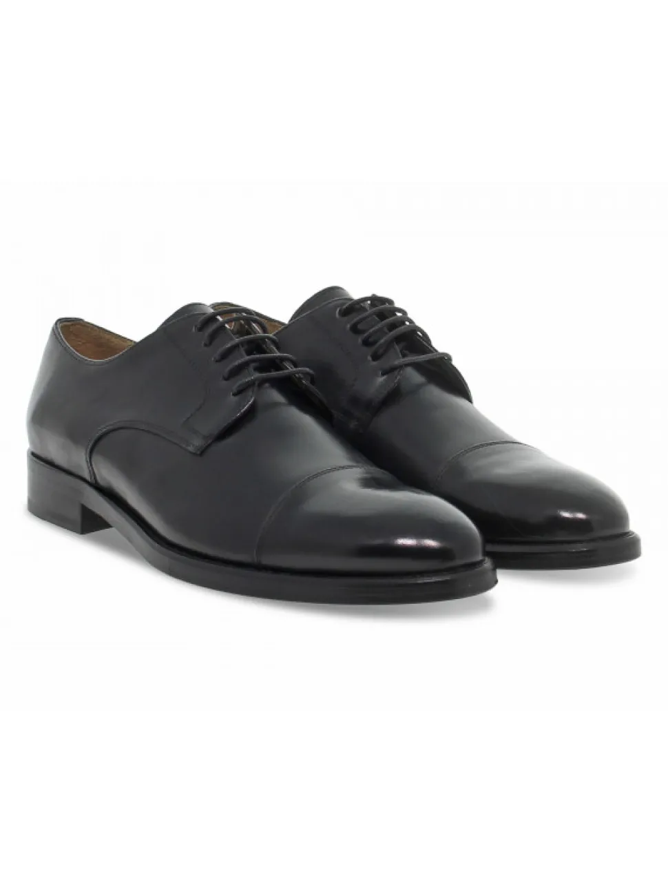 Brecos Lace-Up Shoes Stile Inglese 5 Buchi In Black Leather^Men Lace-Up Shoes