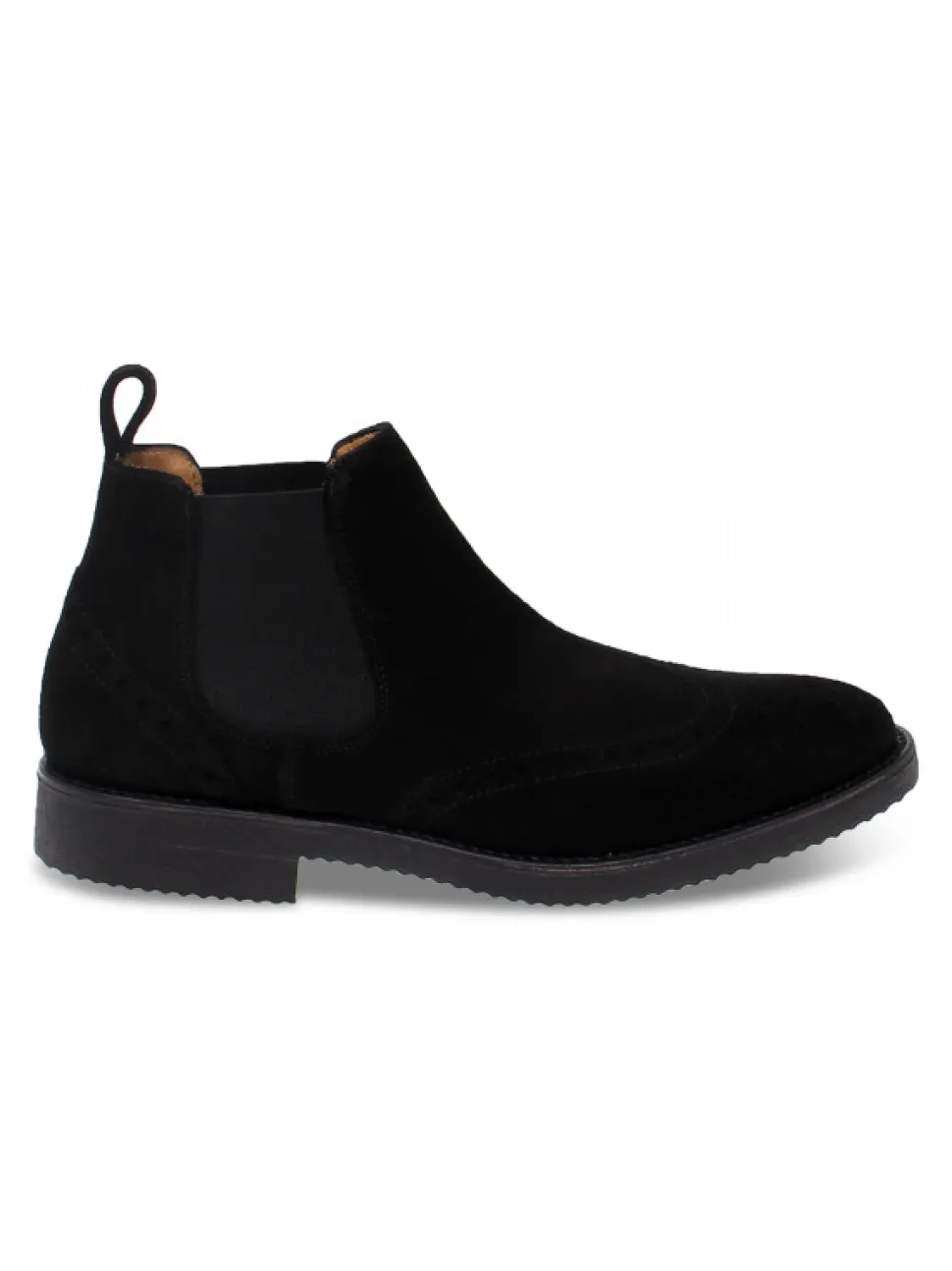 Antica Cuoieria Low Boot Stile Inglese In Black Suede Leather^Men Low Boots