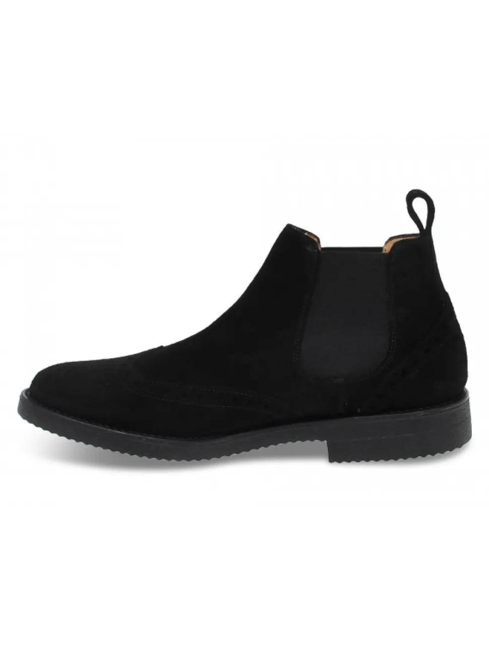 Antica Cuoieria Low Boot Stile Inglese In Black Suede Leather^Men Low Boots