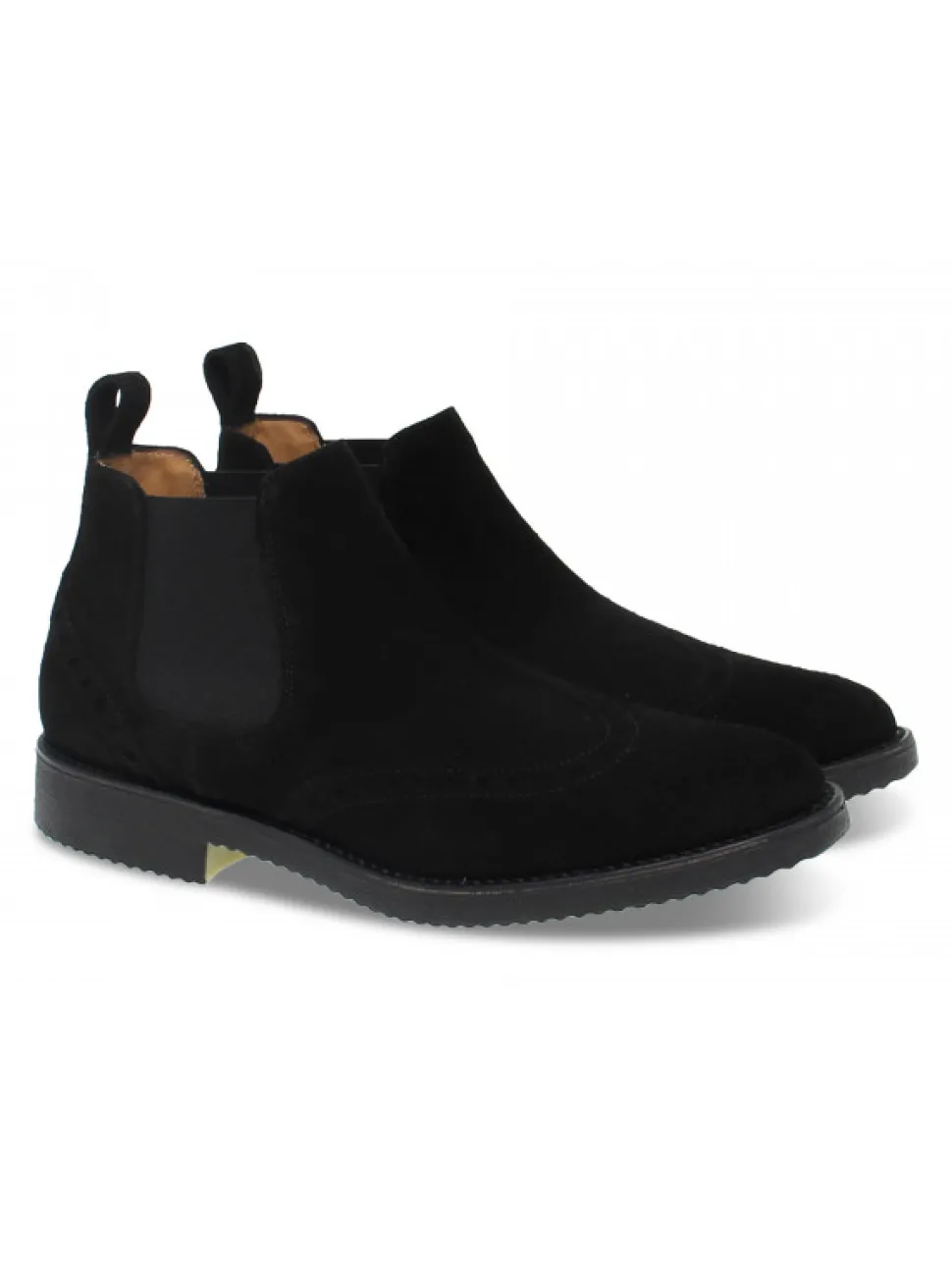 Antica Cuoieria Low Boot Stile Inglese In Black Suede Leather^Men Low Boots