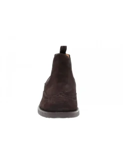 Antica Cuoieria Low Boot Stile Inglese In Brown Suede Leather^Men Low Boots