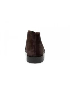 Antica Cuoieria Low Boot Stile Inglese In Brown Suede Leather^Men Low Boots