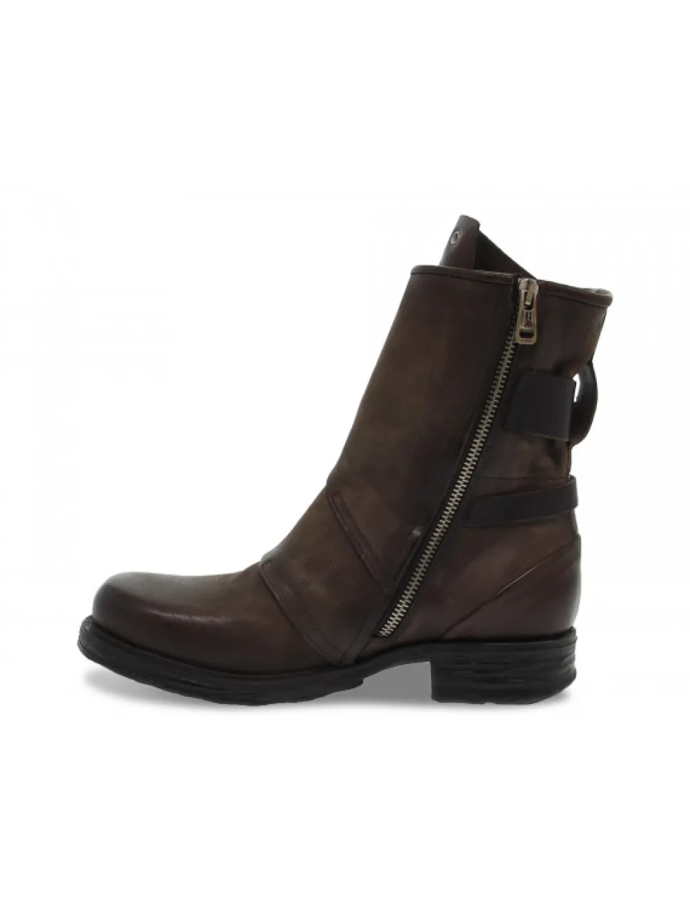 A.S.98 Low Boot In Brown Leather^Women Low Boots