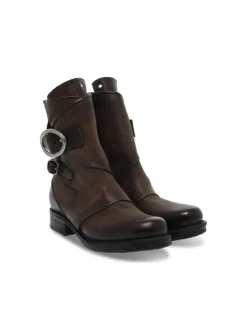 A.S.98 Low Boot In Brown Leather^Women Low Boots