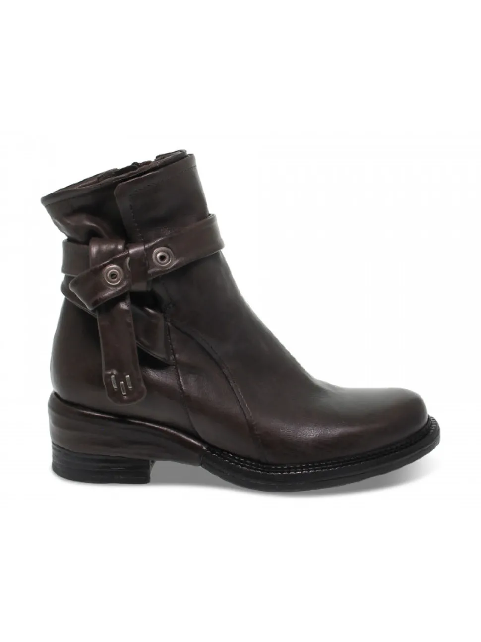 A.S.98 Low Boot In Grey Leather^Women Low Boots