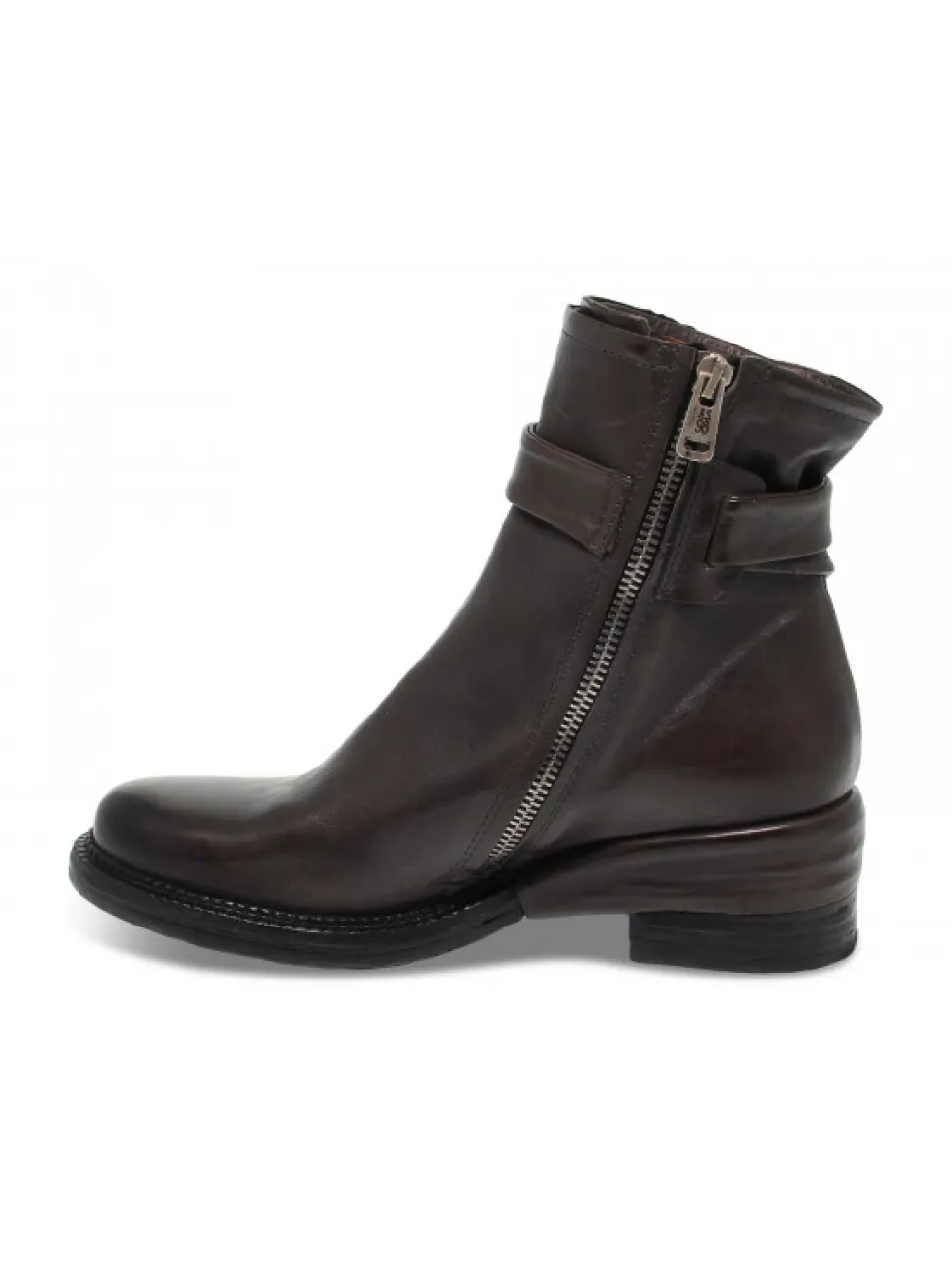 A.S.98 Low Boot In Grey Leather^Women Low Boots
