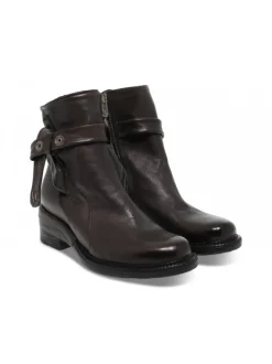 A.S.98 Low Boot In Grey Leather^Women Low Boots