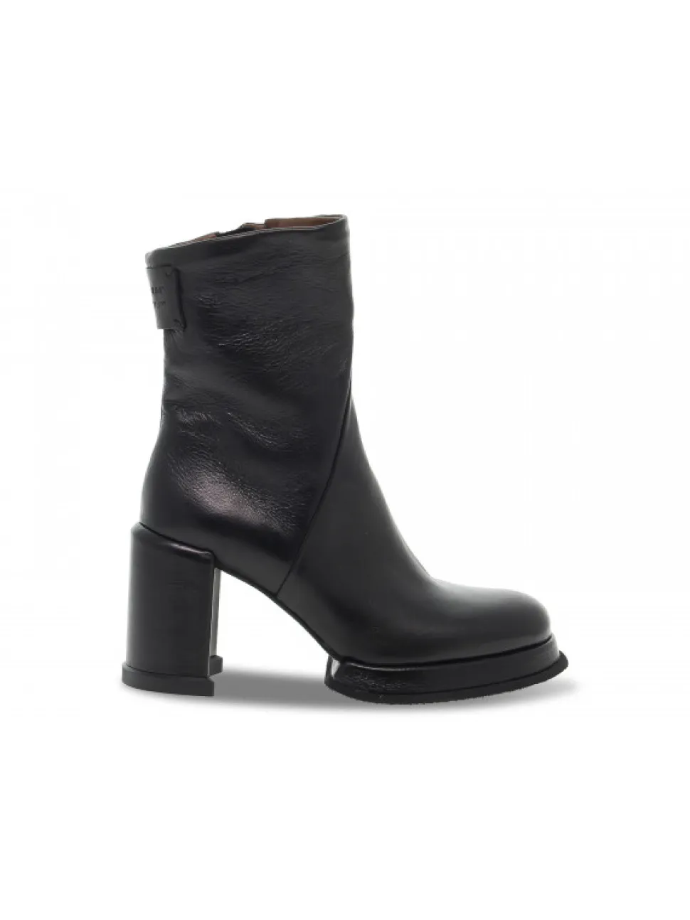 A.S.98 Low Boot Leg Plato' In Black Leather^Women Low Boots