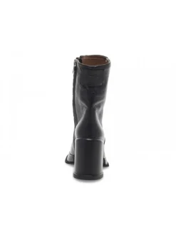 A.S.98 Low Boot Leg Plato' In Black Leather^Women Low Boots