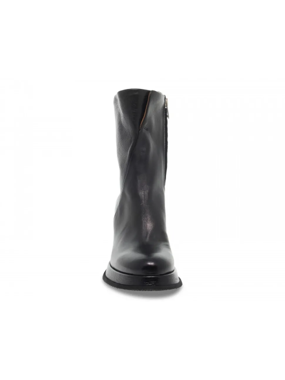 A.S.98 Low Boot Leg Plato' In Black Leather^Women Low Boots