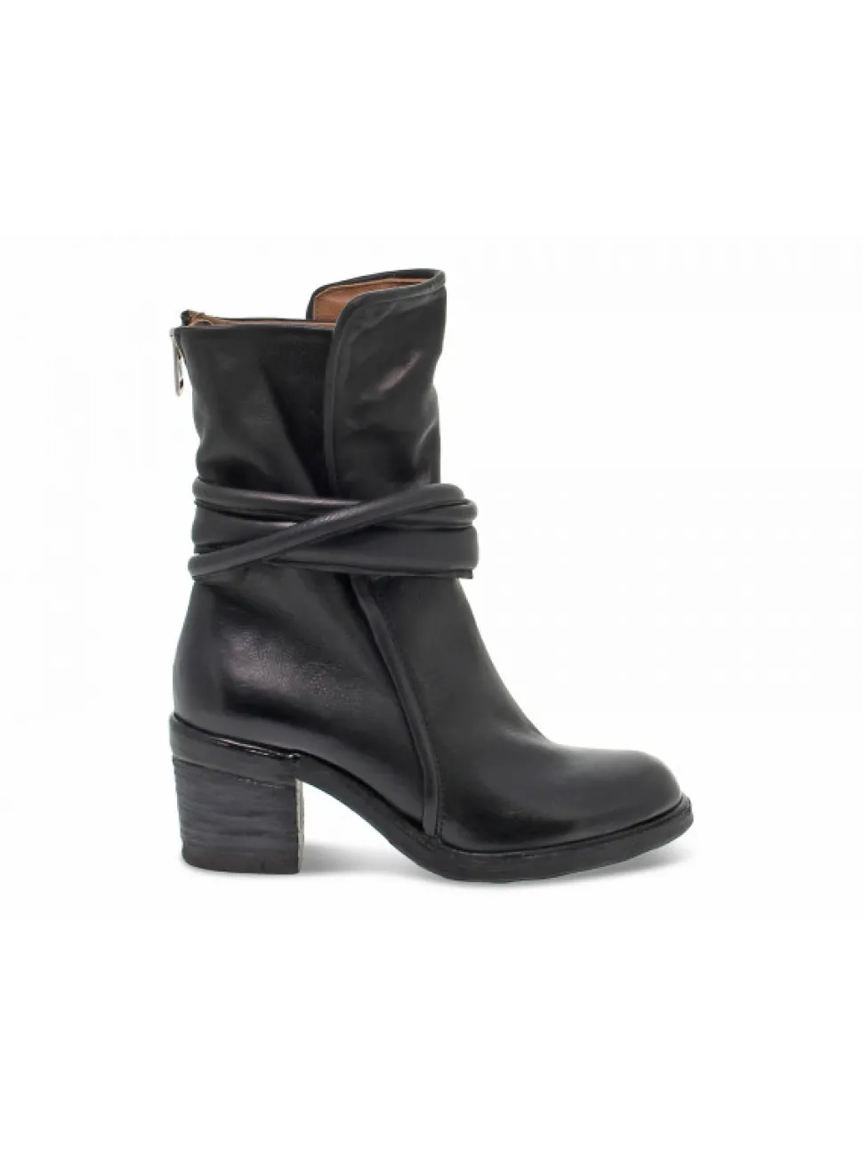 A.S.98 Low Boot Rock In Black Leather^Women Low Boots