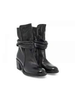 A.S.98 Low Boot Rock In Black Leather^Women Low Boots