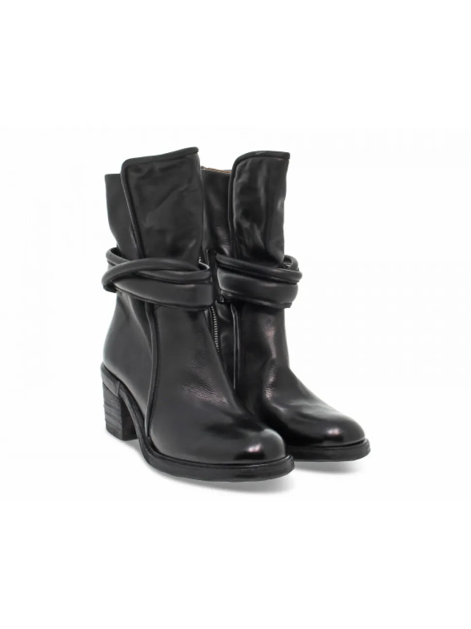 A.S.98 Low Boot Rock In Black Leather^Women Low Boots