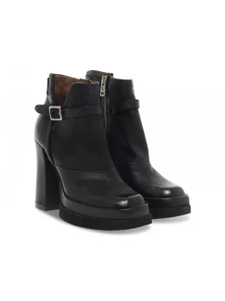 A.S.98 Low Boot Vivent Plato' In Black Leather^Women Low Boots