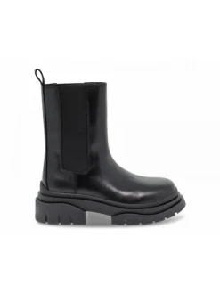 Ash Low Boot Storm High Beatle In Black Leather^Women Low Boots