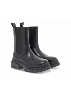 Ash Low Boot Storm High Beatle In Black Leather^Women Low Boots