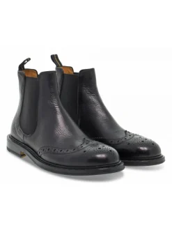 Fabi Low Boot Beatles Stile Inglese In Black Leather^Men Low Boots