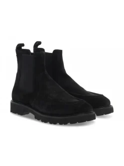 Guidi Calzature Low Boot Stile Inglese In Black Suede Leather^Men Low Boots