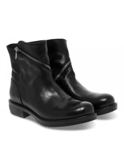 Jp David Low Boot In Black Leather^Women Low Boots