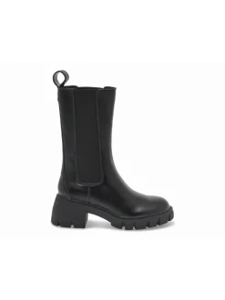 Steve Madden Low Boot Hype Black Leather In Black Leather^Women Low Boots