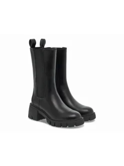 Steve Madden Low Boot Hype Black Leather In Black Leather^Women Low Boots