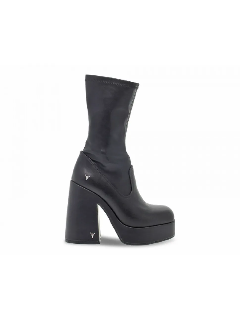 Windsor Smith Low Boot Hidden Black Stretch Up In Black Faux Leather^Women Low Boots