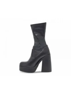 Windsor Smith Low Boot Hidden Black Stretch Up In Black Faux Leather^Women Low Boots