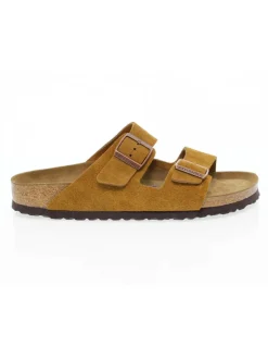 Birkenstock Sandal Arizona Soft Footbed In Ocher Suede Leather^Men Sandals