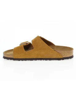 Birkenstock Sandal Arizona Soft Footbed In Ocher Suede Leather^Men Sandals