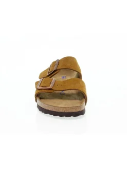 Birkenstock Sandal Arizona Soft Footbed In Ocher Suede Leather^Men Sandals
