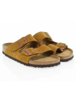 Birkenstock Sandal Arizona Soft Footbed In Ocher Suede Leather^Men Sandals