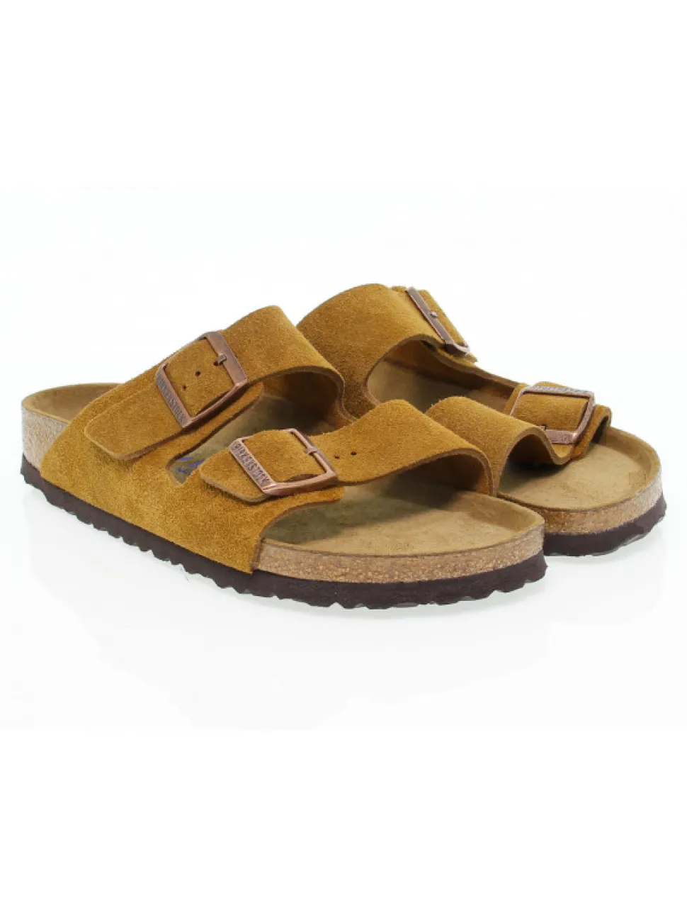 Birkenstock Sandal Arizona Soft Footbed In Ocher Suede Leather^Men Sandals