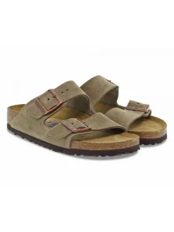 Birkenstock Sandal Arizona Soft Footbed In Taupe Suede Leather^Men Sandals