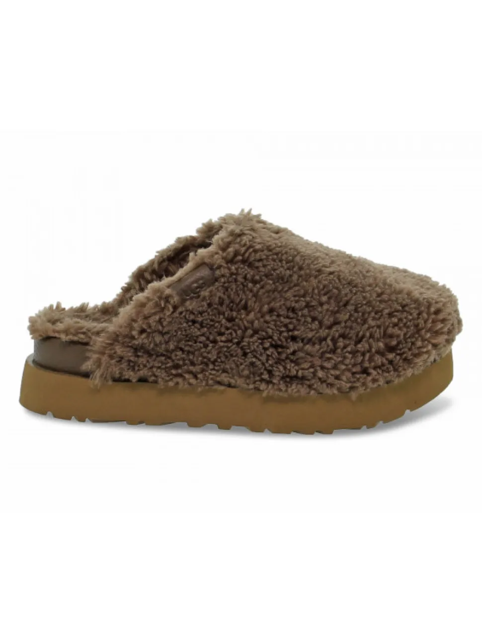 UGG Australia Sandal Fuzz Sugar Slide Hickory In Brown Suede Leather^Women Sandals