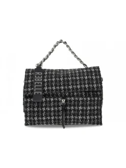 Rebelle Shoulder Bag Maddy Satchel L Fantasy Squares In Black Fabric^Women Shoulder Bags
