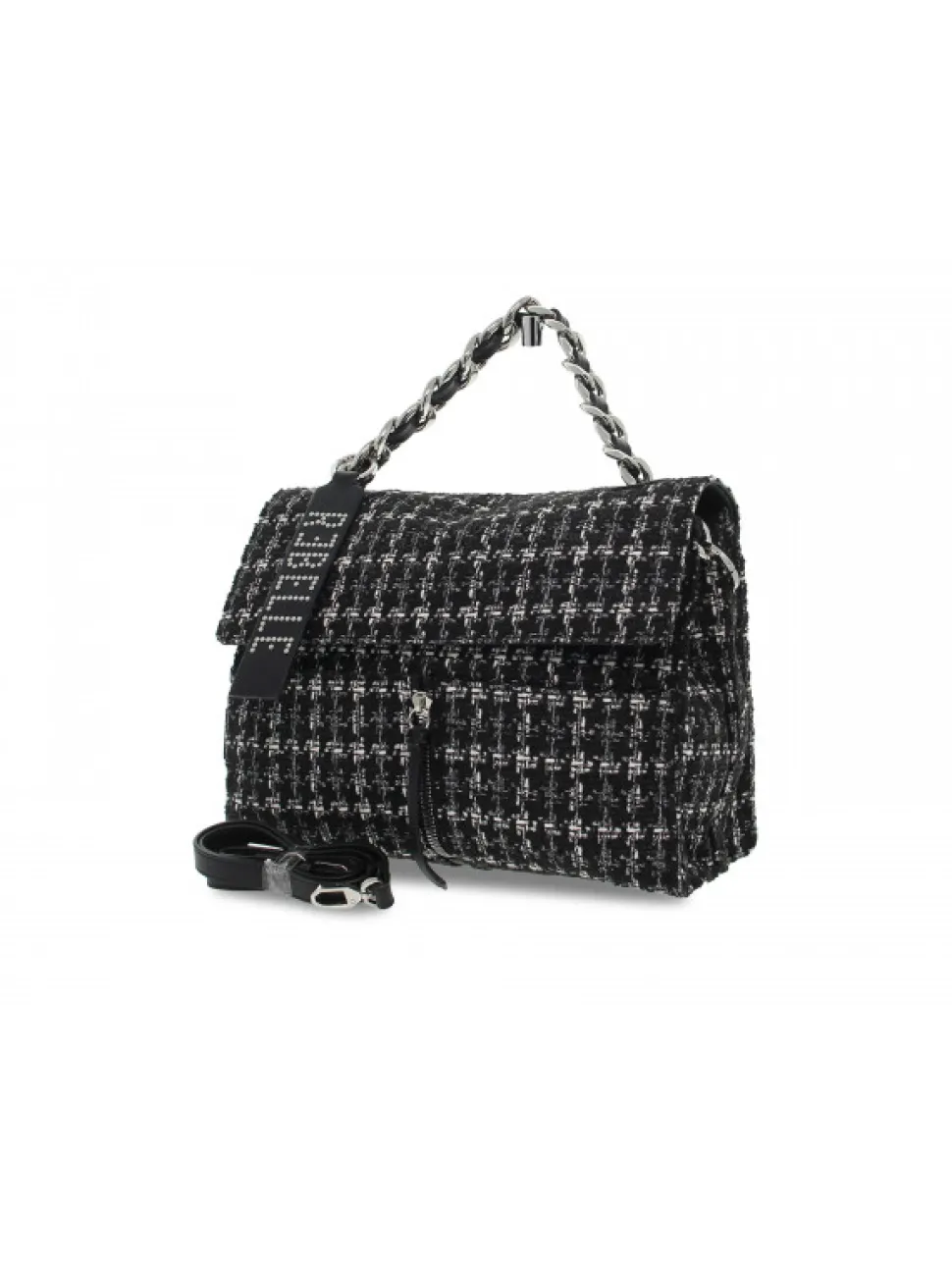 Rebelle Shoulder Bag Maddy Satchel L Fantasy Squares In Black Fabric^Women Shoulder Bags