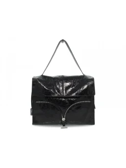 Rebelle Shoulder Bag Satchel L Naplak In Black Paint^Women Shoulder Bags