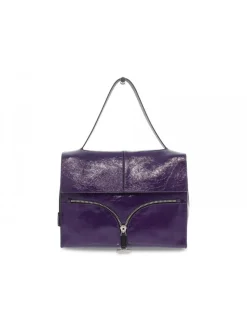 Rebelle Shoulder Bag Satchel L Naplak In Violet Paint^Women Shoulder Bags
