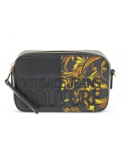 Versace Jeans Couture Shoulder Bag Jeans Couture Range 4 Rock Cut Sketch 1 Bags Stripes Patchwork In Black Faux Leather^Women Shoulder Bags
