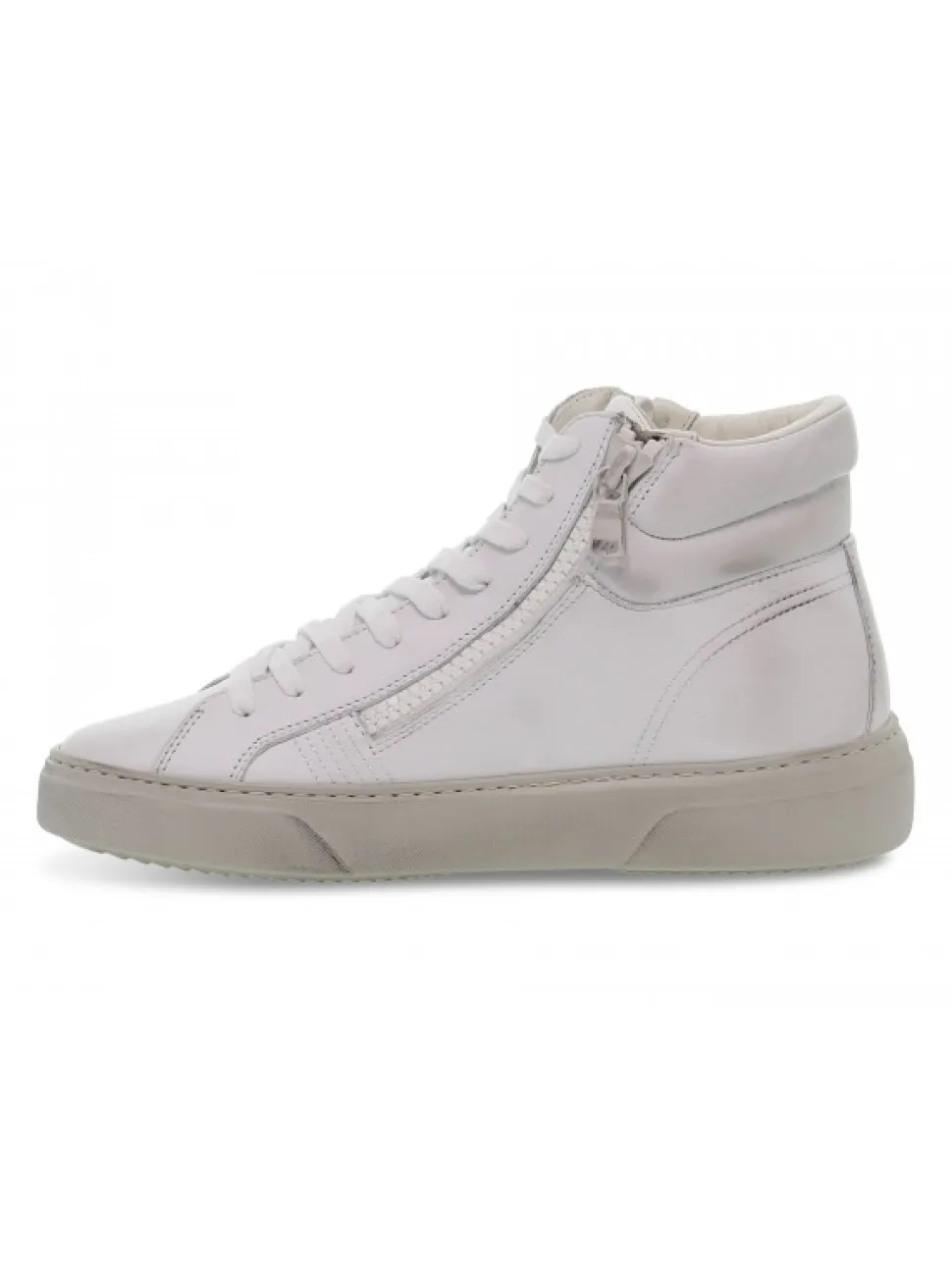 Crime London Sneakers Destiny Hi Zip In White Leather^Men Sneakers