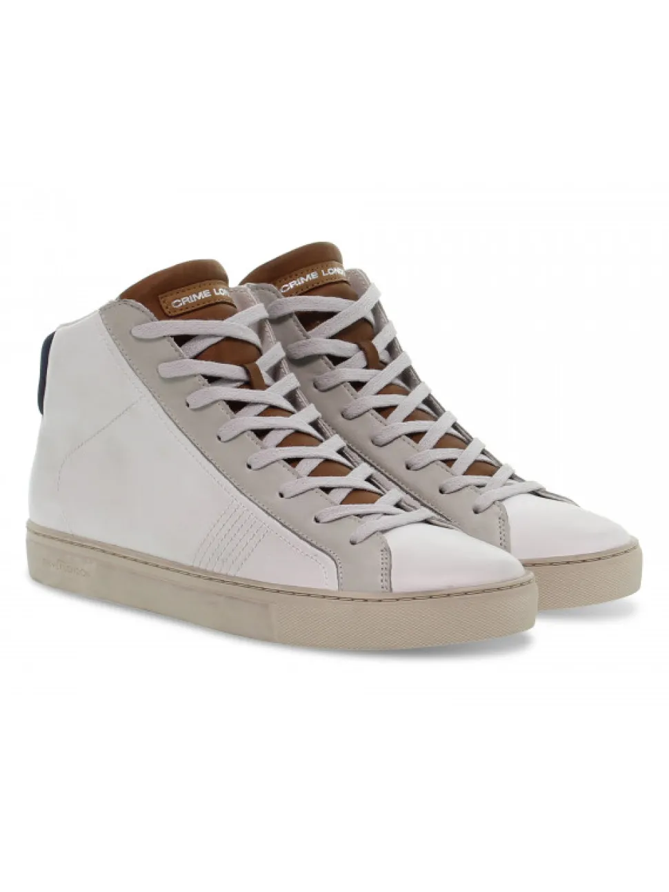 Crime London Sneakers High Top Essential In White Leather^Men Sneakers