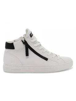 Crime London Sneakers High Top Double Zip In White Leather^Men Sneakers