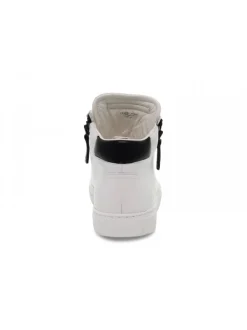 Crime London Sneakers High Top Double Zip In White Leather^Men Sneakers
