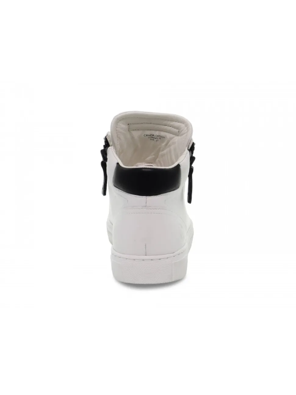 Crime London Sneakers High Top Double Zip In White Leather^Men Sneakers
